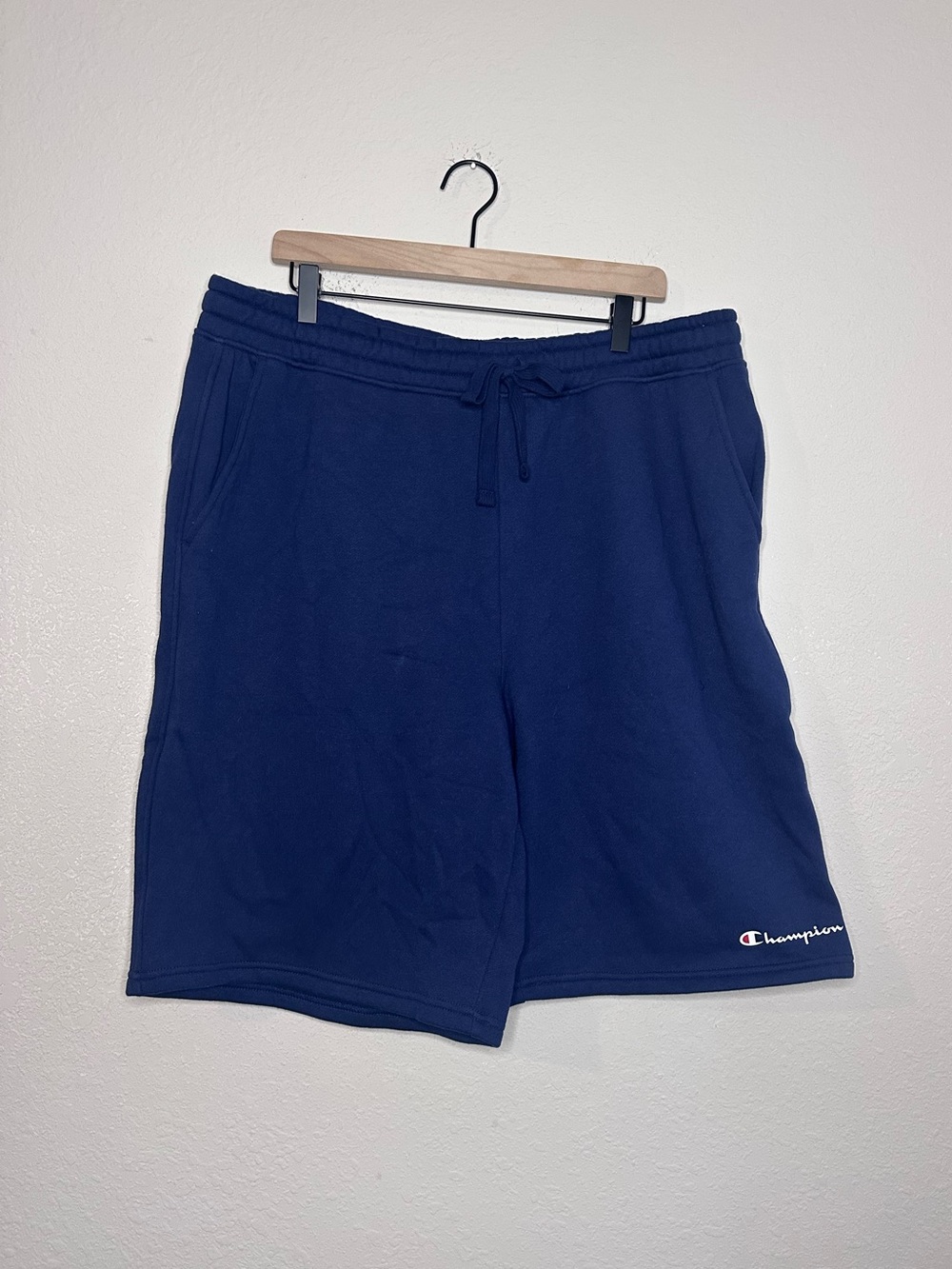 Champion Men's Navy Blue Logo Fleece Shorts Size XL